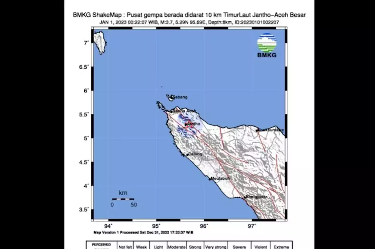 Gempa bumi darat guncang wilayah Jantho, Aceh Besar