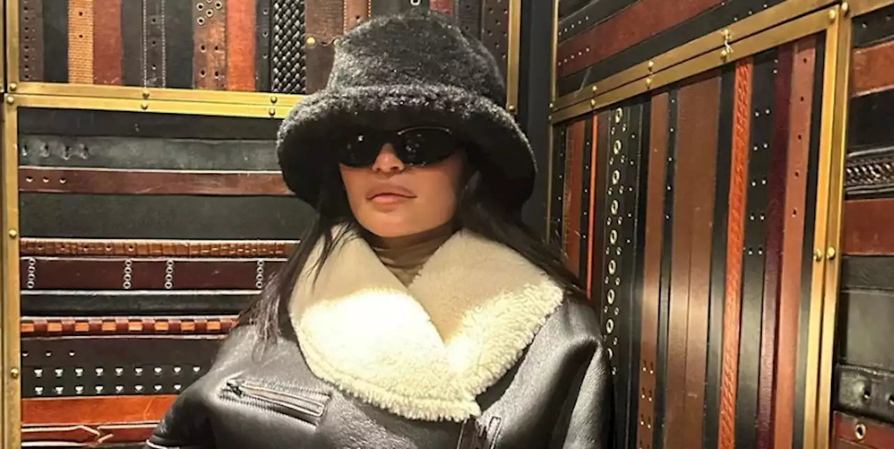 Kylie Jenner Is a Leather Snow Bunny in an Alaïa Coat Dress