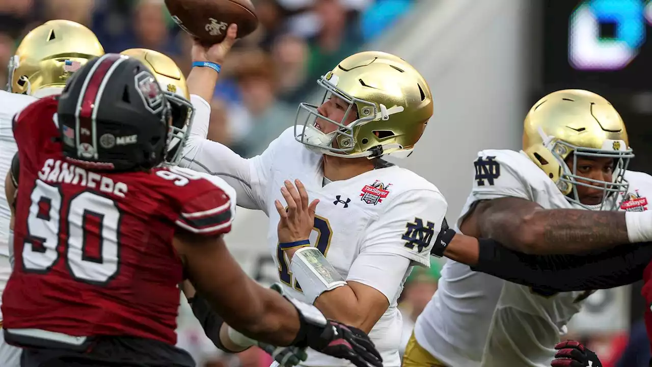 Notre Dame beats South Carolina 45-38 in Gator Bowl despite throwing 2 pick sixes