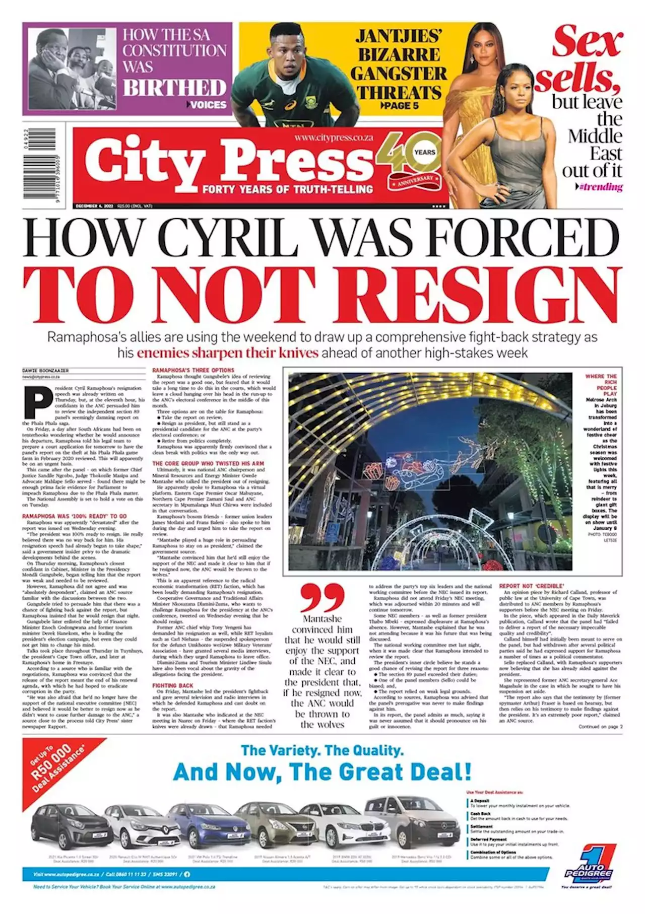 What’s in City Press: How Cyril was forced not to resign | The betrayal of struggle veterans | Help find Bok star | City Press