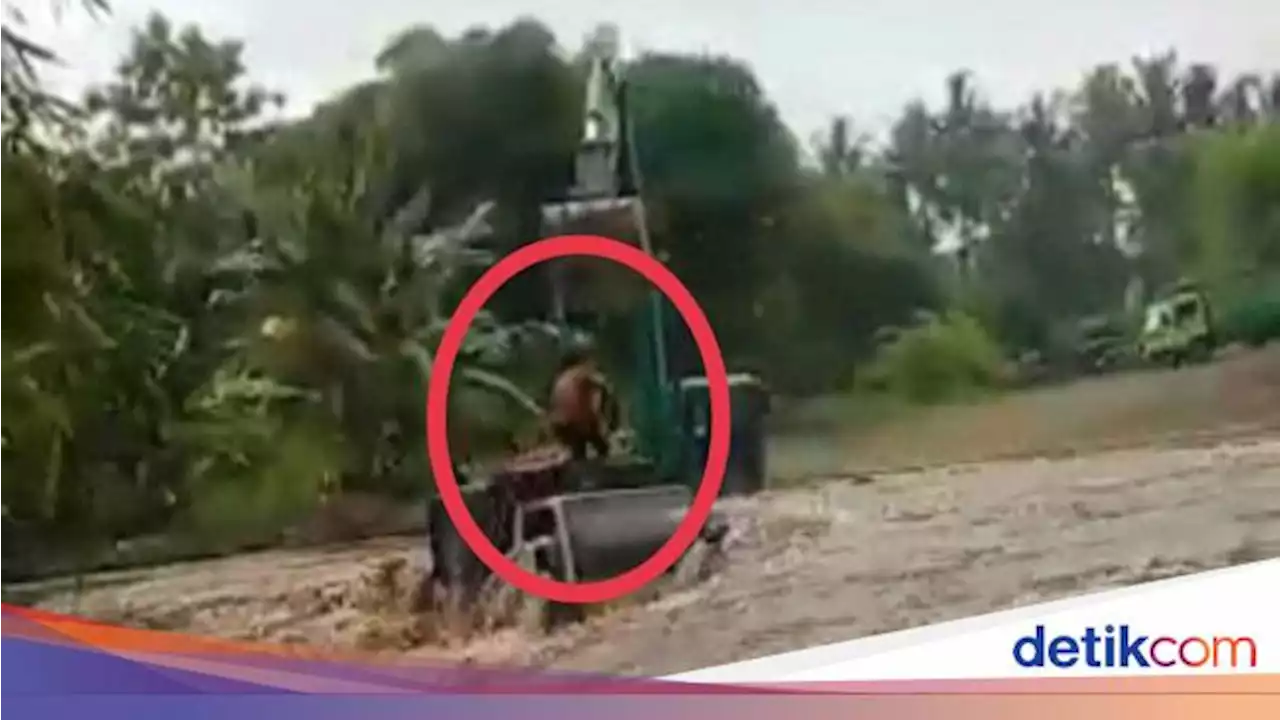 Detik-detik Truk Terseret Arus Sungai hingga Sopir Diselamatkan Ekskavator