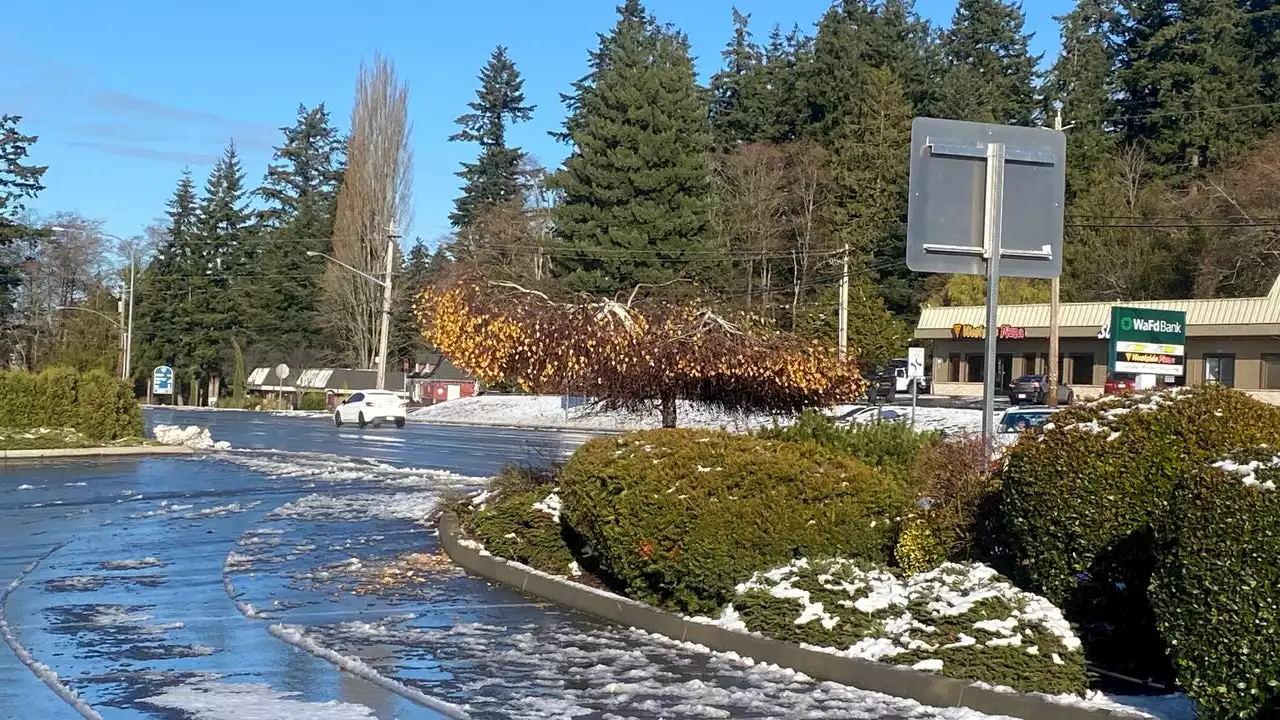 Poulsbo residents expect snow melt to refreeze overnight