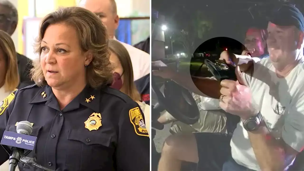 Tampa police chief placed on leave after bodycam video shows her flashing badge during traffic stop