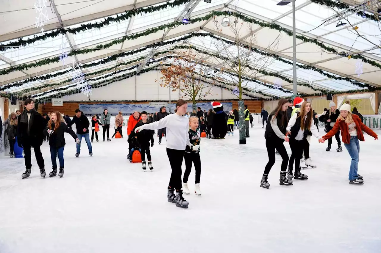 There's an ice rink at the White Rose shopping centre - and these skaters were loving it