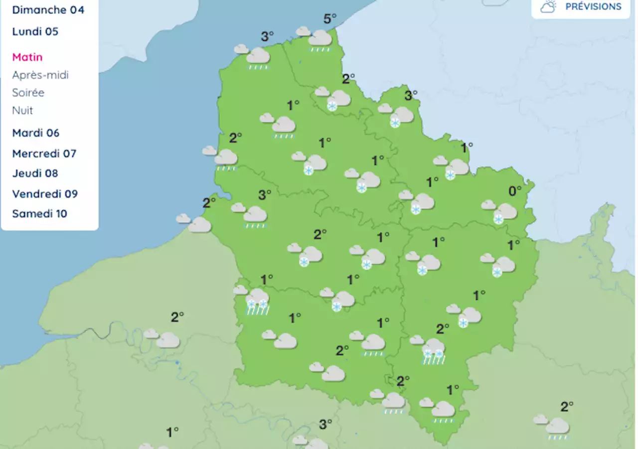 Vigilance météo. Il va neiger cette nuit et lundi à Lille et dans le Nord