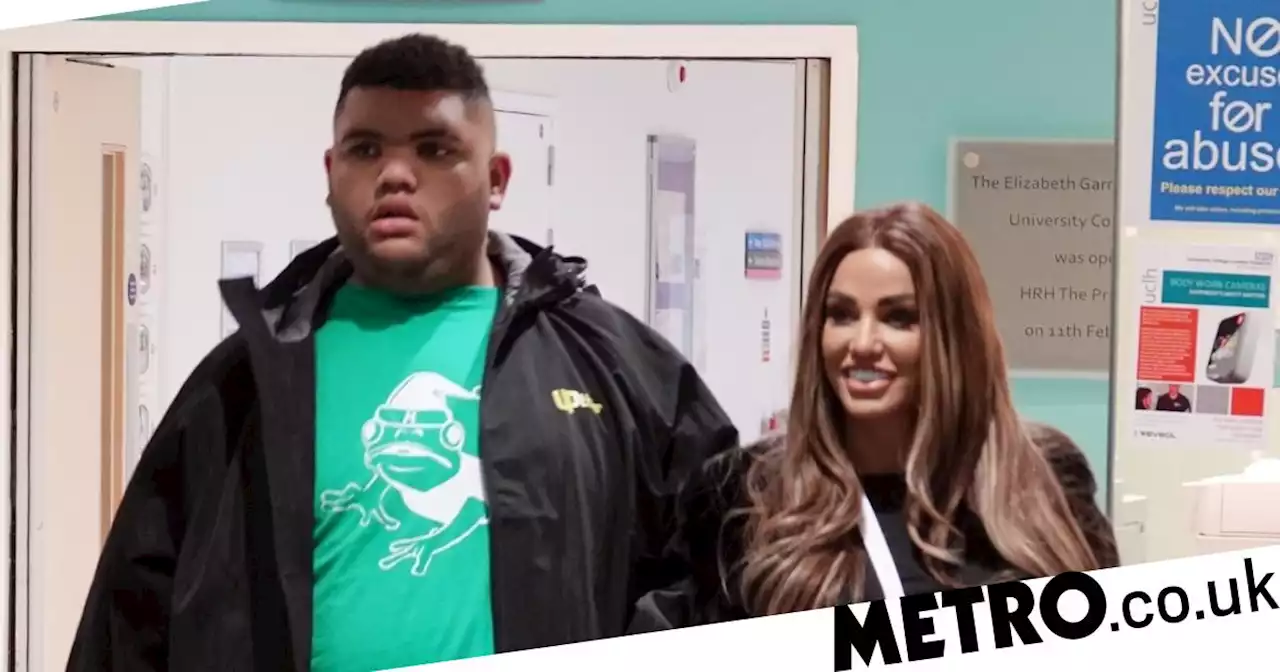 Katie Price plants kiss on son Harvey, 20, amid messy split from Carl Woods