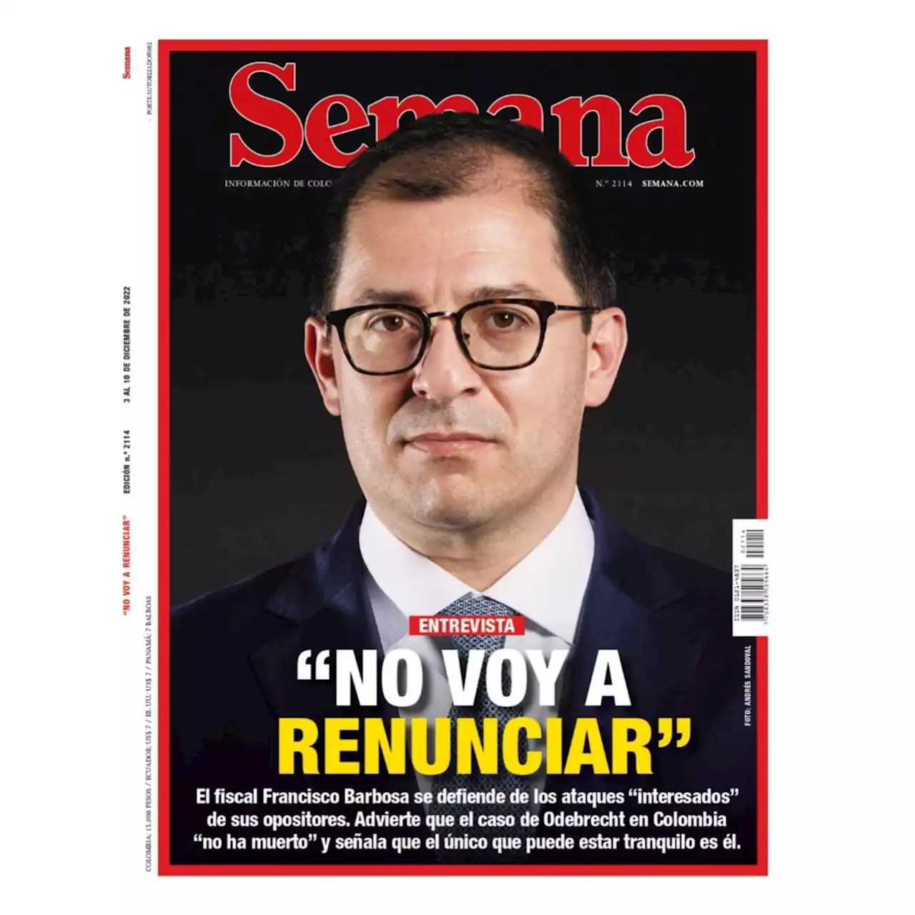 “No voy a renunciar”: el fiscal Francisco Barbosa se defiende de los ataques “interesados”; advierte que el caso Odebrecht “no está muerto” y dice que el único tranquilo es él