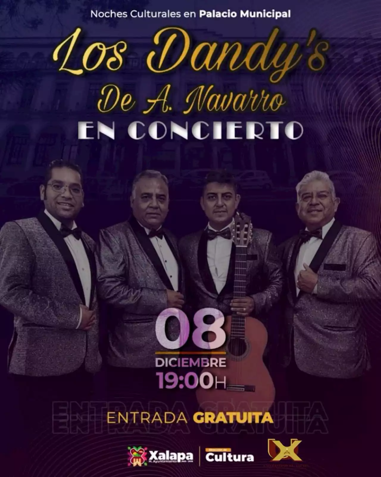 El trío Los Dandy’s se presentará en el Palacio Municipal el jueves