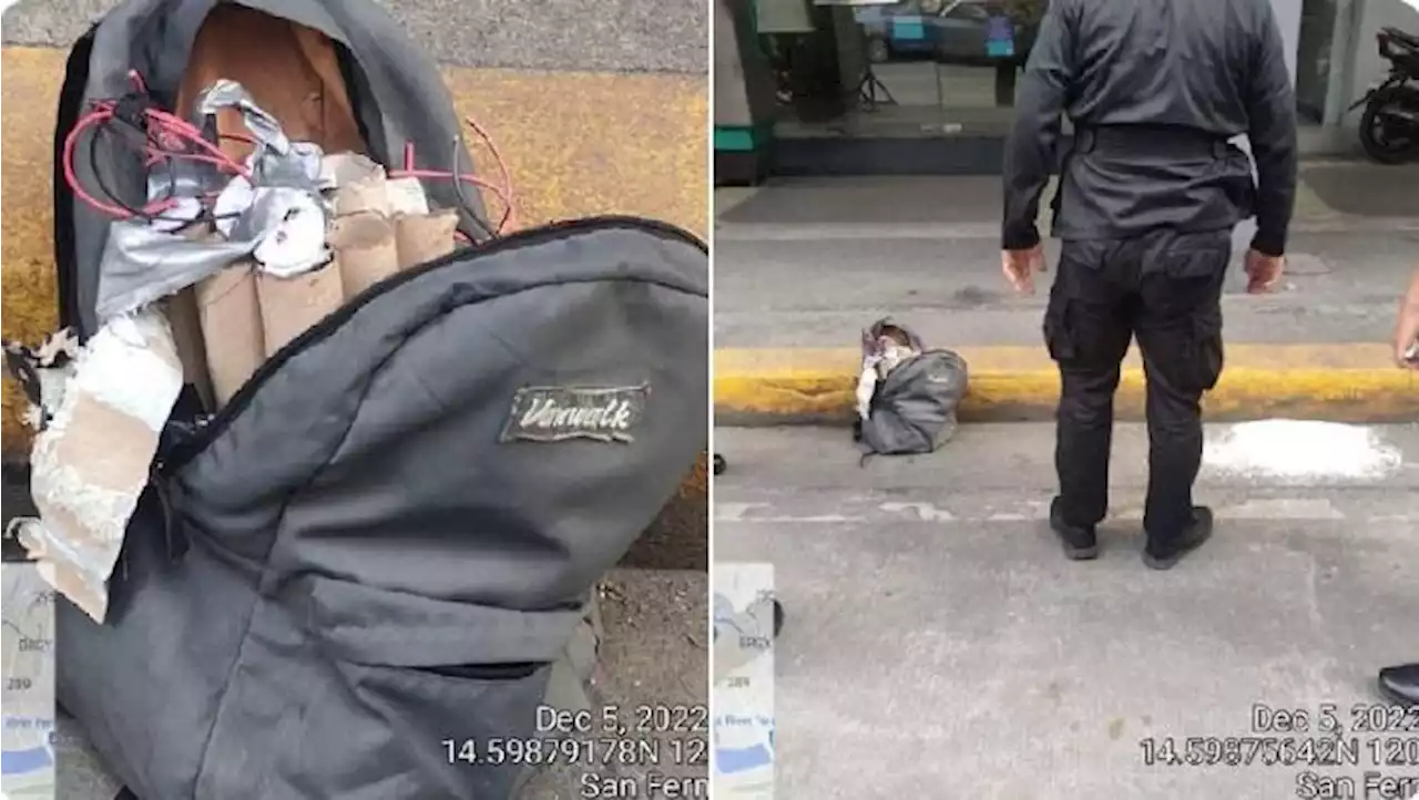 Backpack na may kable at karton na hugis bomba, iniwan sa tapat ng isang bangko sa Maynila