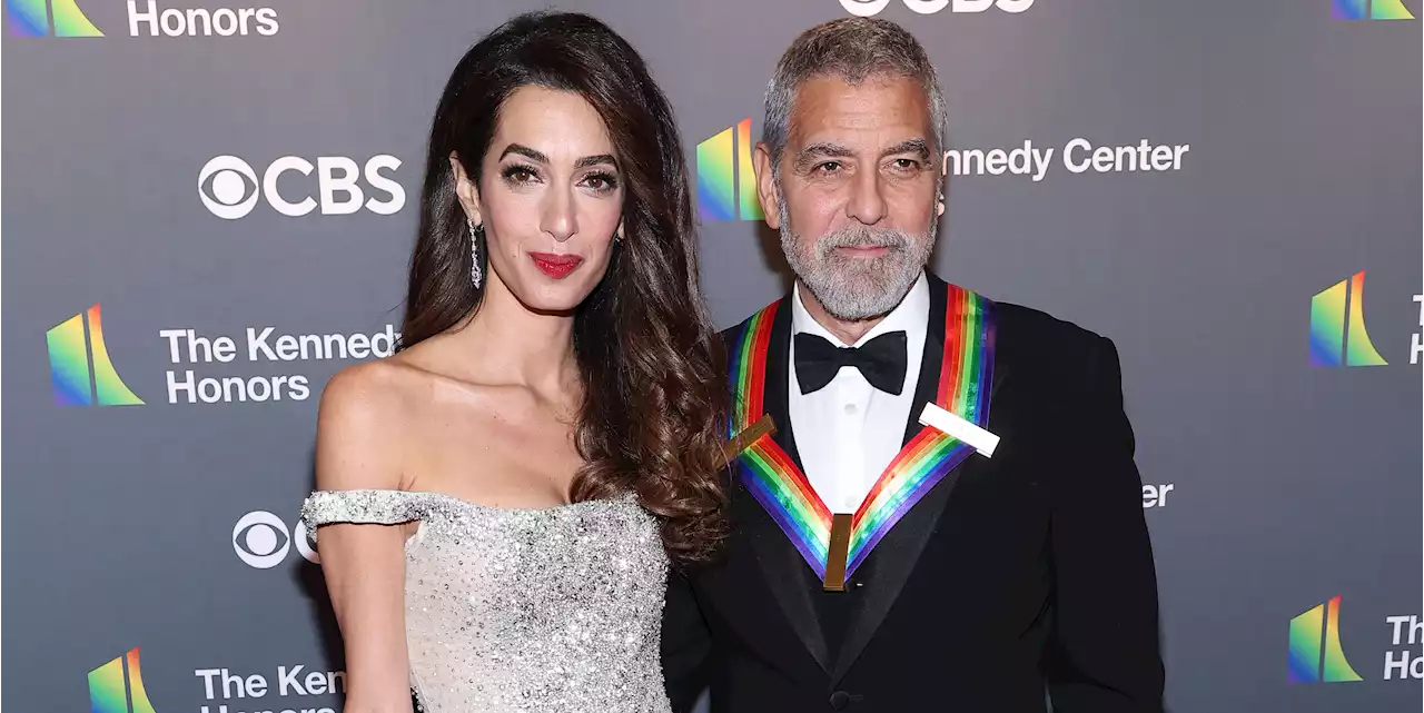 Amal Clooney Looked Utterly Glamorous in a Bedazzled Off-the-Shoulder Gown