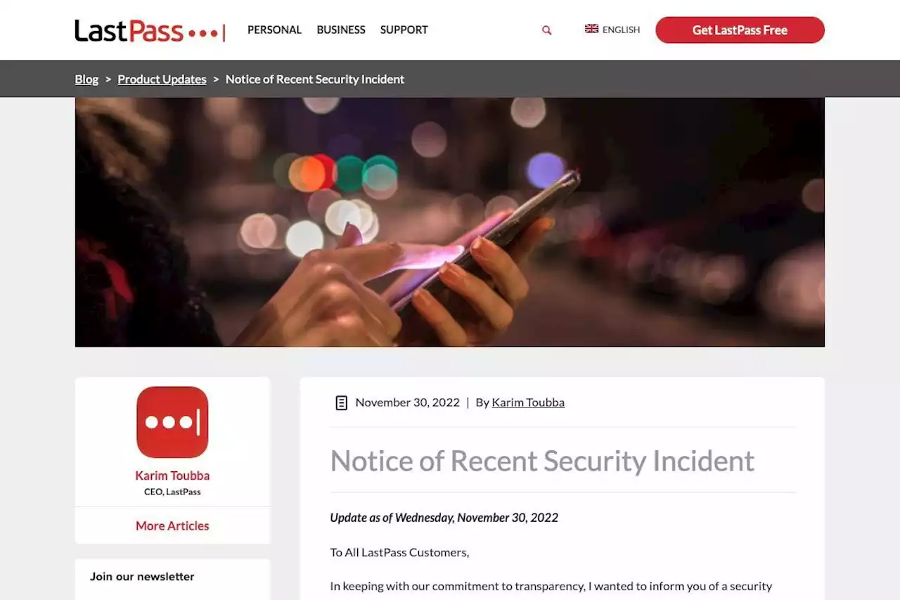 パスワード管理のLastPass、クラウドストレージに異常なアクティビティ - トピックス｜Infoseekニュース