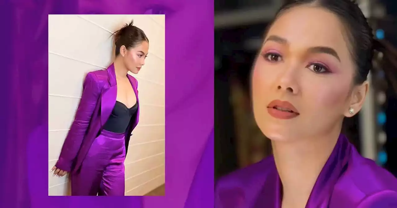 Maja Salvador's purple smoky eyes is a refreshing look