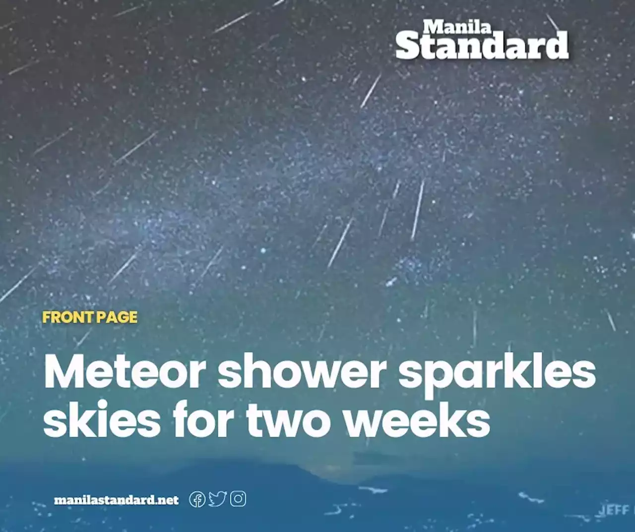 Meteor shower sparkles skies for two weeks