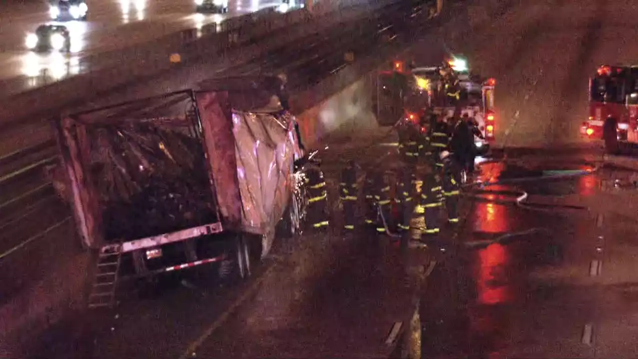 Outbound Dan Ryan Expressway in Chatham Closed, Red Line Halted After Fiery Semi Crash Kills 1