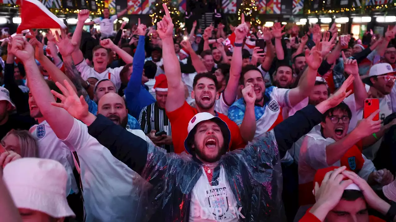 In pictures: England fans celebrate convincing World Cup victory over Senegal