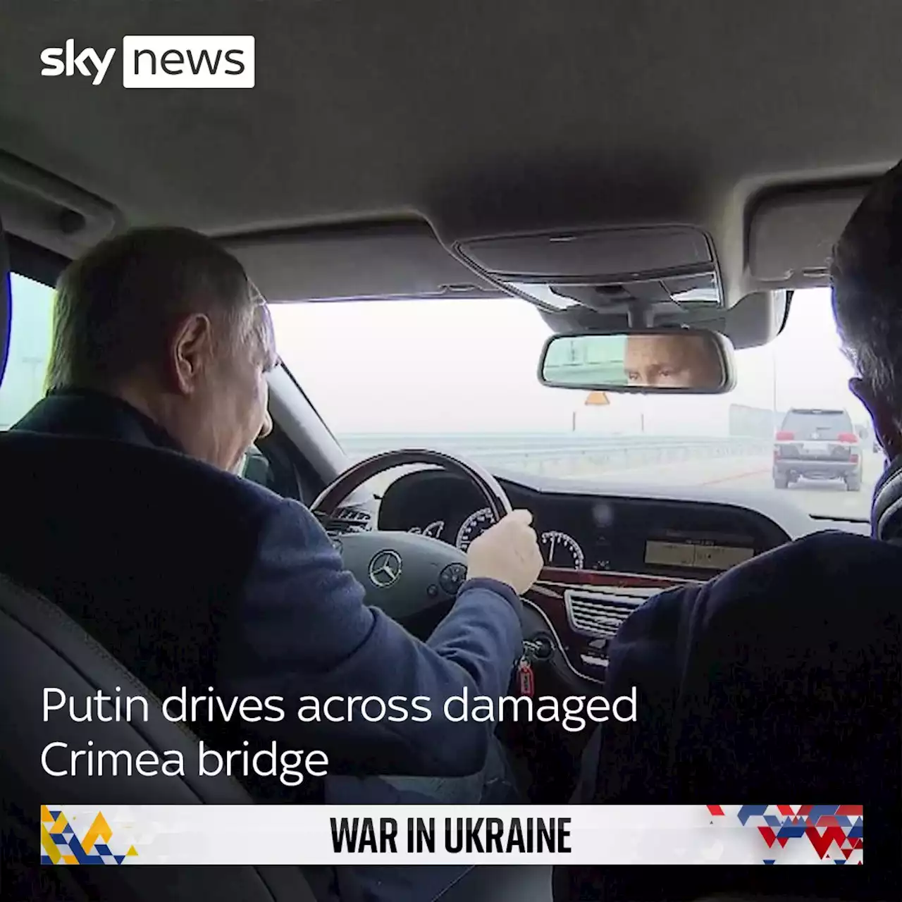 Ukraine war latest: Putin drives Mercedes across damaged Crimea bridge; as Ukraine shoots down Russian missiles