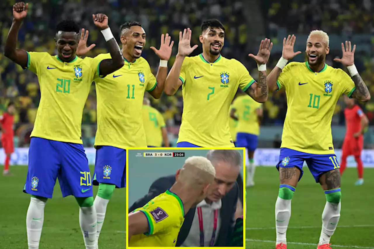 Tite joins Neymar, Vinicius Jr and Richarlison as they break out samba style as rampant Brazil run riot against South Korea