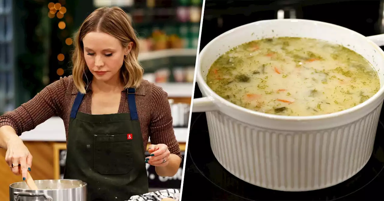 Kristen Bell shares her family's famous pickle soup recipe for the holidays