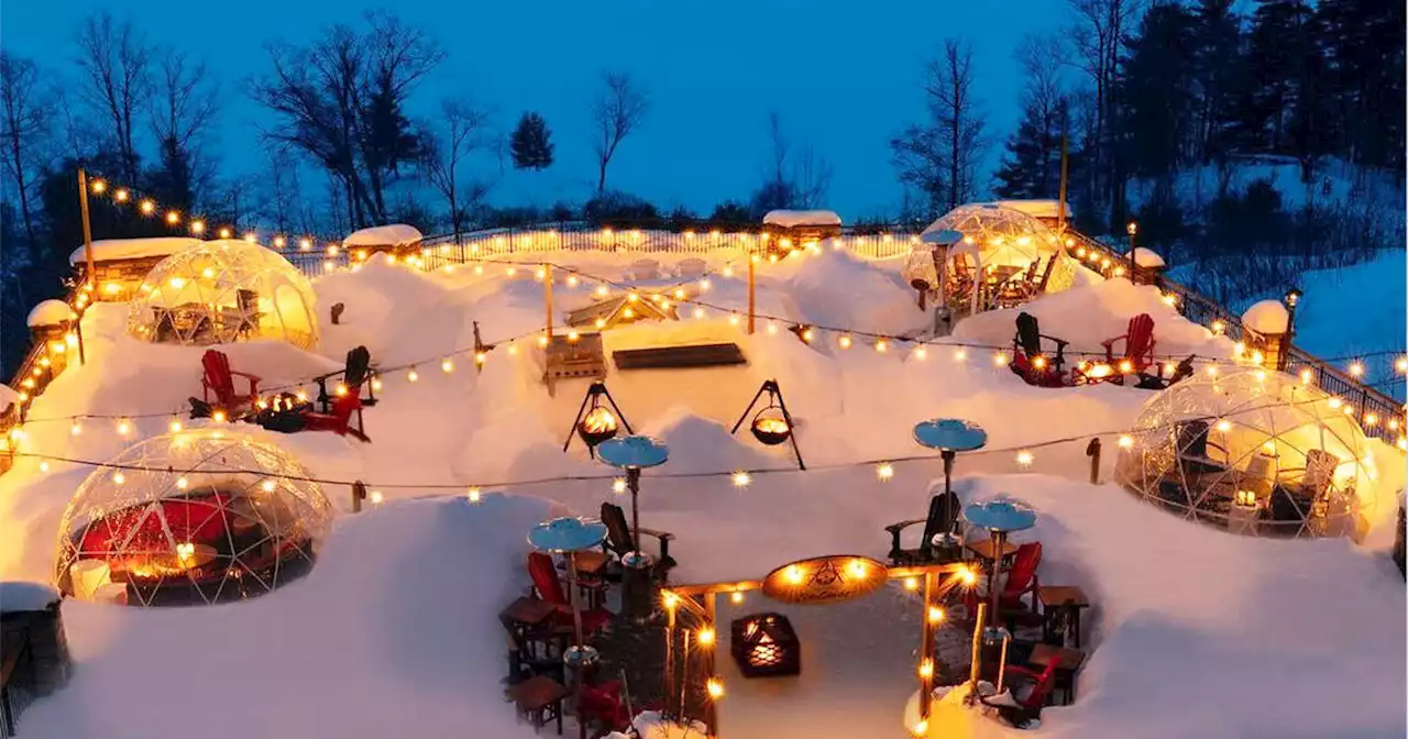 You can dine in glowing ice caves overlooking a lake in Ontario this winter