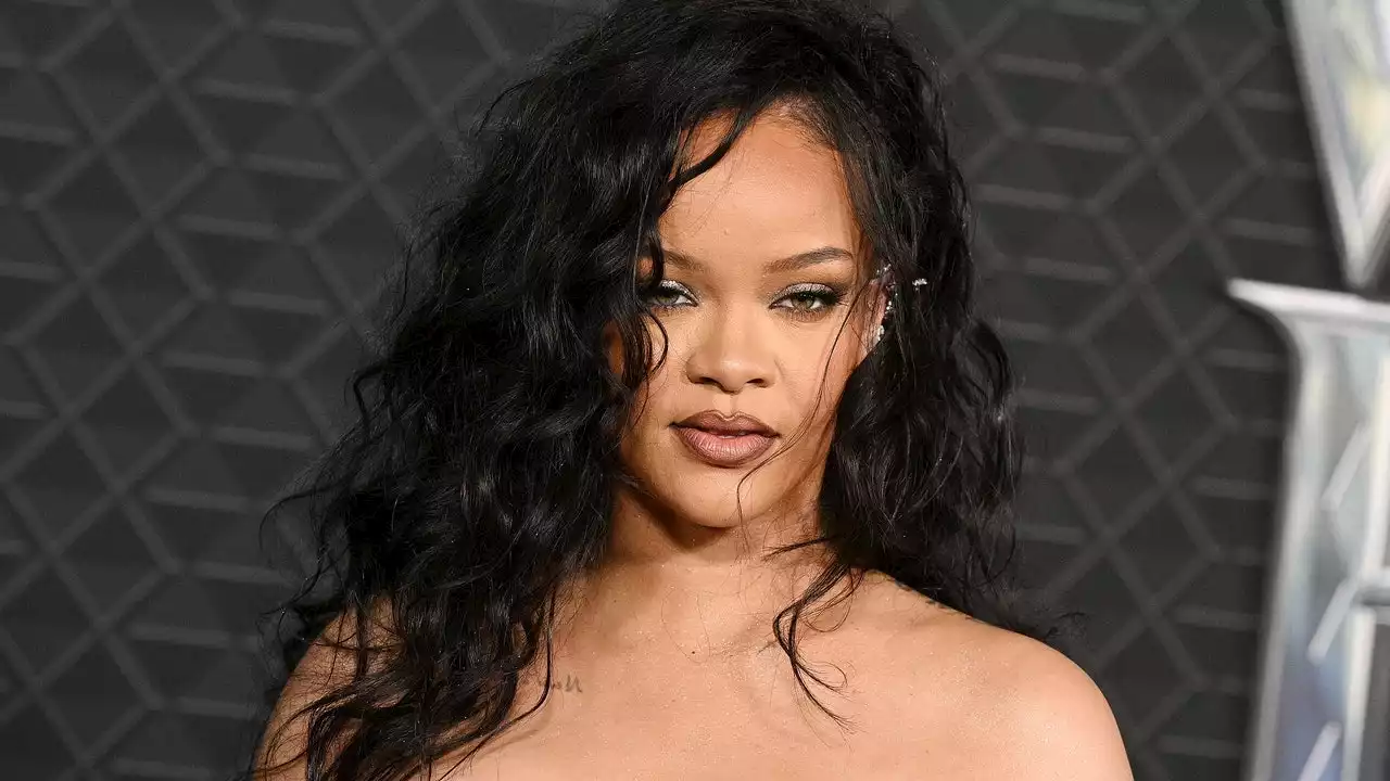 Rihanna wore a sheer strapless dress and ‘90s blue eyeshadow for a Miami night out