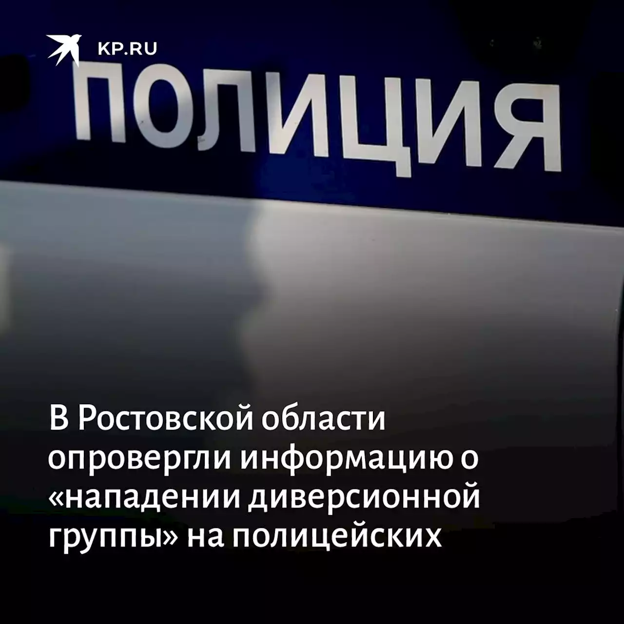 В Ростовской области опровергли информацию о «нападении диверсионной группы» на полицейских