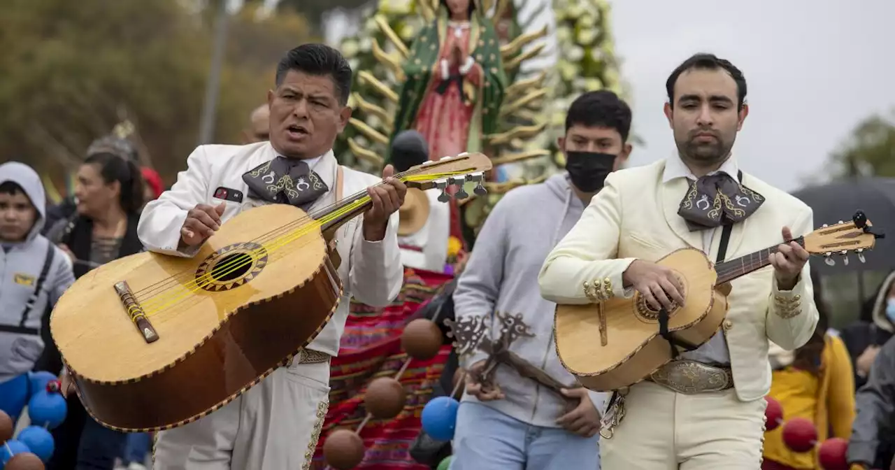 La procesión de la Virgen de Guadalupe sustituye las carrozas por santuarios llevados a mano