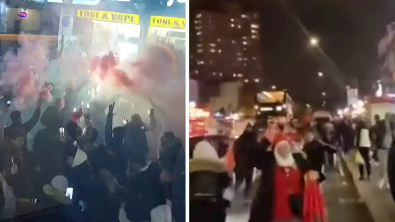 London's Edgware Road goes wild after Morocco knock out Spain in surprise World Cup penalty victory