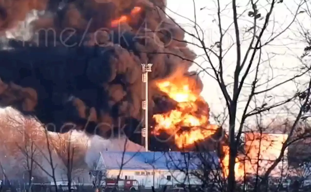 Oil depot fire sparked at Russian airfield in second day of drone attacks