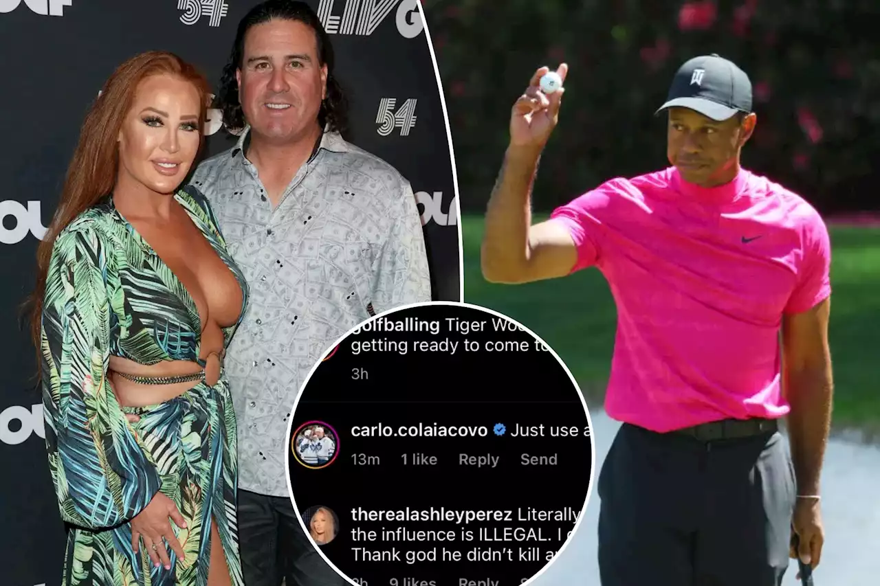 Pat Perez’s wife takes shot at Tiger Woods’ lingering car crash injury