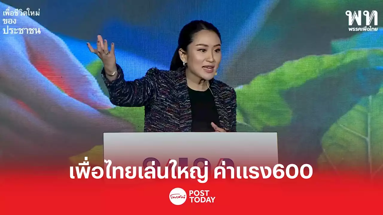 เพื่อไทย ซื้อใจคนรุ่นใหม่ ชูค่าแรง 600 ป.ตรี25,000 ปี70