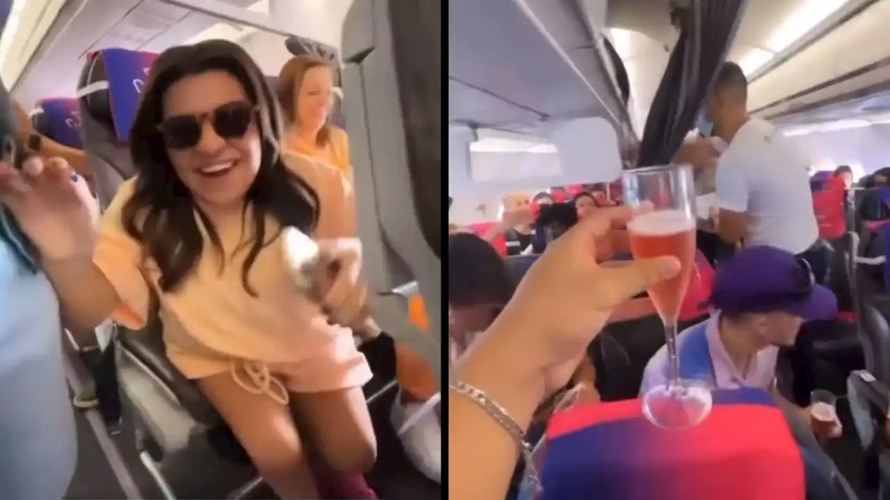 Famosos festejam em avião fretado para evento ‘Farofa da Gkay; veja vídeo