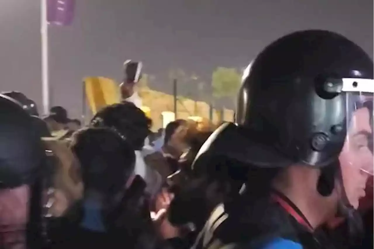 World Cup carnage as riot cops seen crushing fans ahead of Spain v Morocco clash