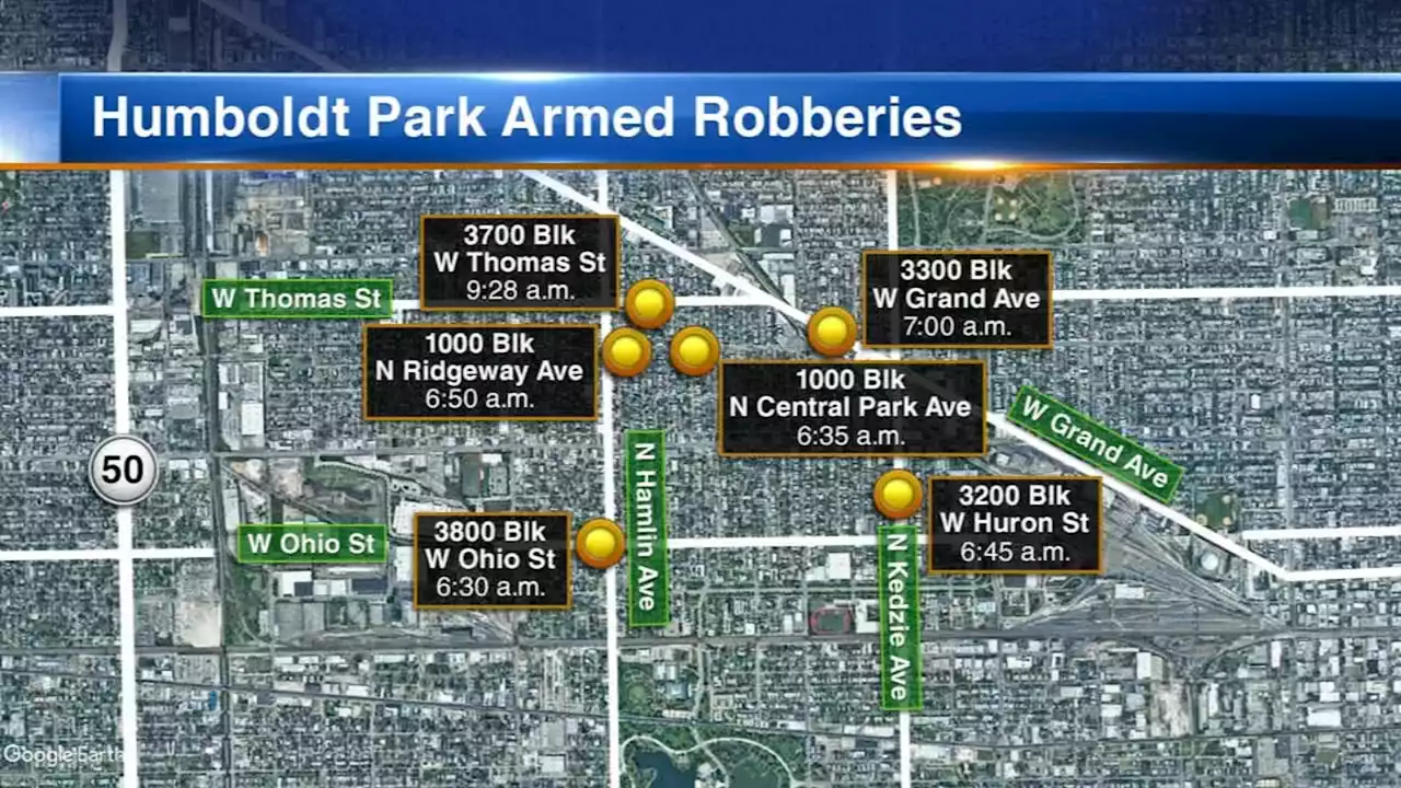 CPD warns of 5 Chicago robberies committed in just 30 minutes in Humboldt Park