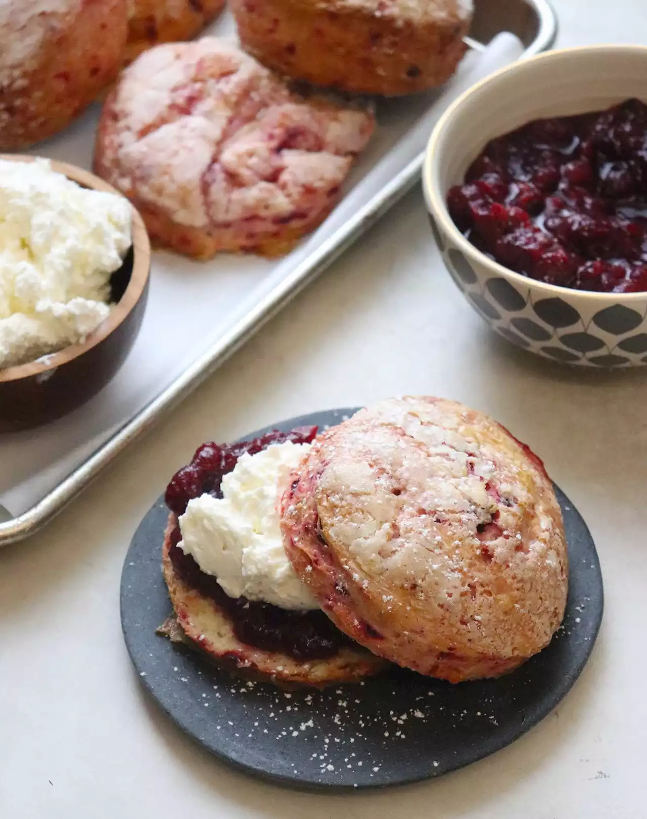 Scones made from frozen dough are perfect for holiday breakfast