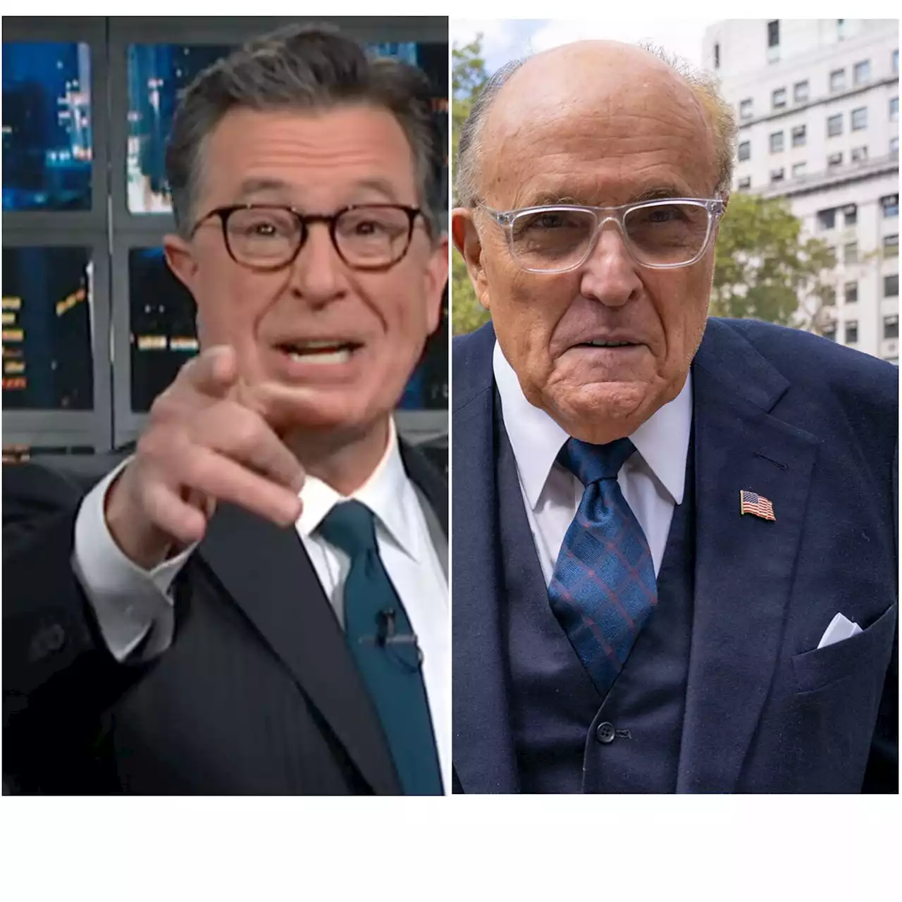 Stephen Colbert Clocks Rudy Giuliani’s Weirdest Wardrobe Malfunction