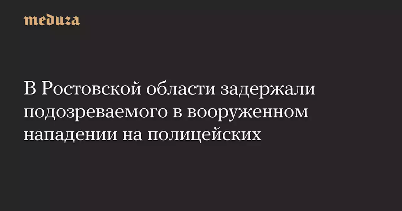 В Ростовской области задержали подозреваемого в вооруженном нападении на полицейских — Meduza