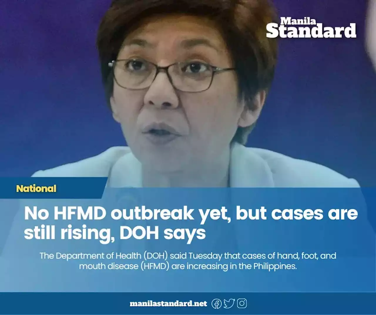 No HFMD outbreak yet, but cases are still rising, DOH says