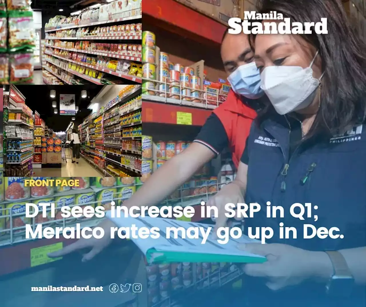 DTI sees increase in SRP in Q1; Meralco rates may go up in Dec.