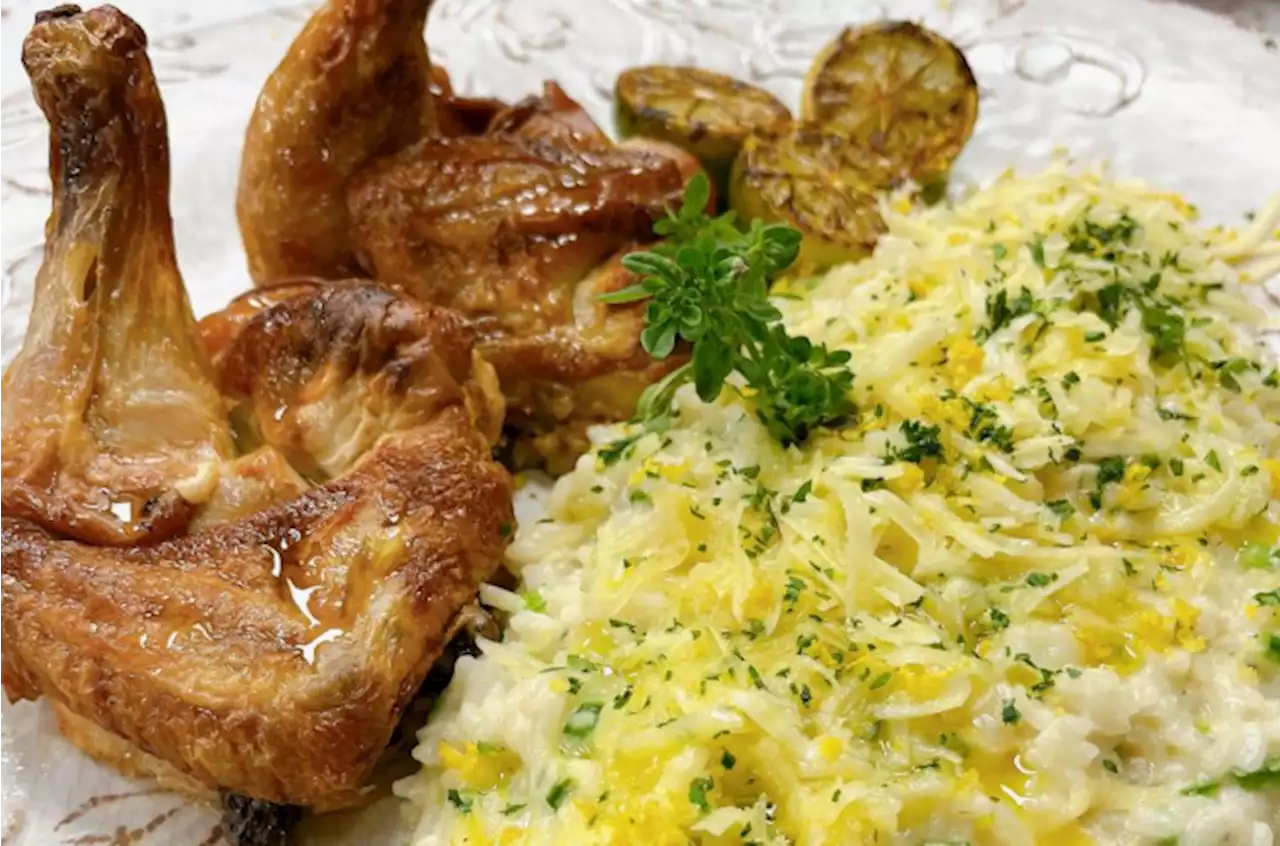 Galeto assado com risoto de abobrinha e limão siciliano | Band Receitas