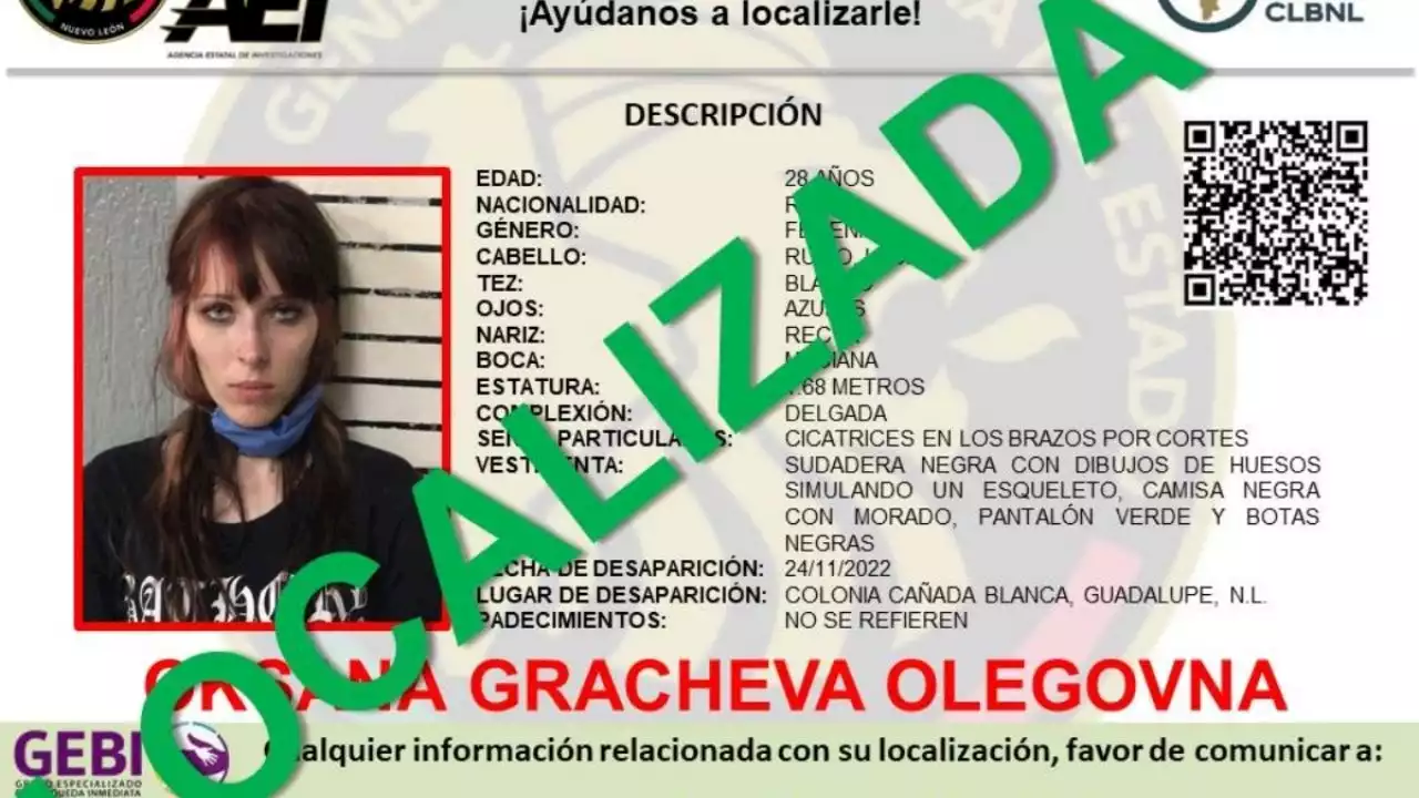 Localizan a una mujer originaria de Rusia desaparecida en Nuevo León