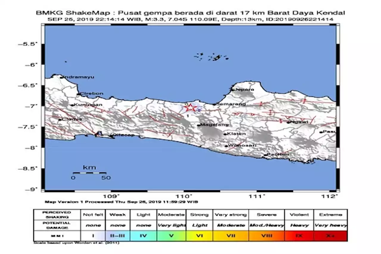 Belasan Sesar Aktif Penyebab Gempa Melintang di Jawa Tengah