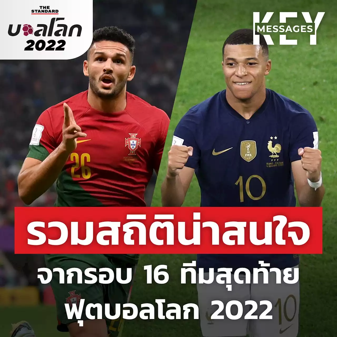 รวมสถิติน่าสนใจจากรอบ 16 ทีมสุดท้าย ฟุตบอลโลก 2022