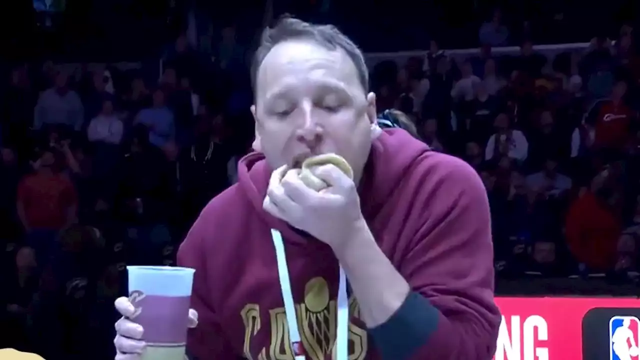 Joey Chestnut Gets Redemption For Shrimp Cocktail Loss, Devours Pierogies At Cavs Game