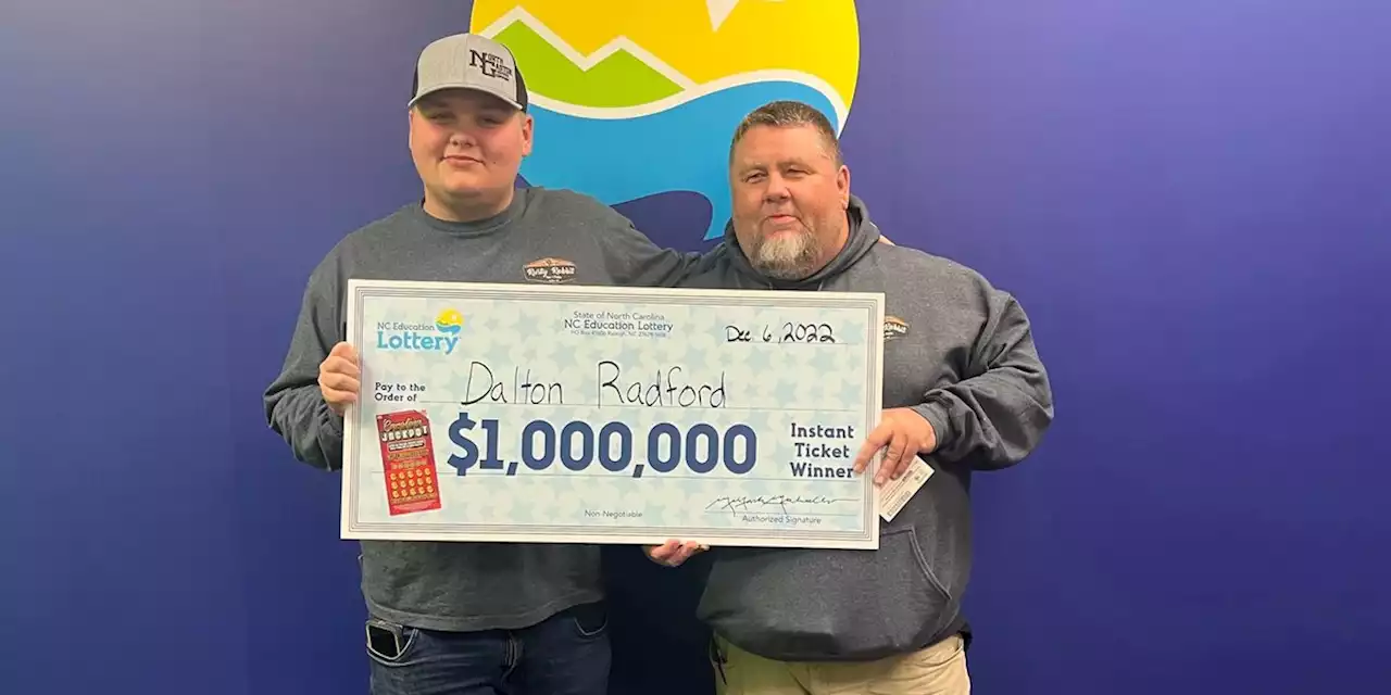 18-year-old wins $1M lottery prize while heading to 2nd job