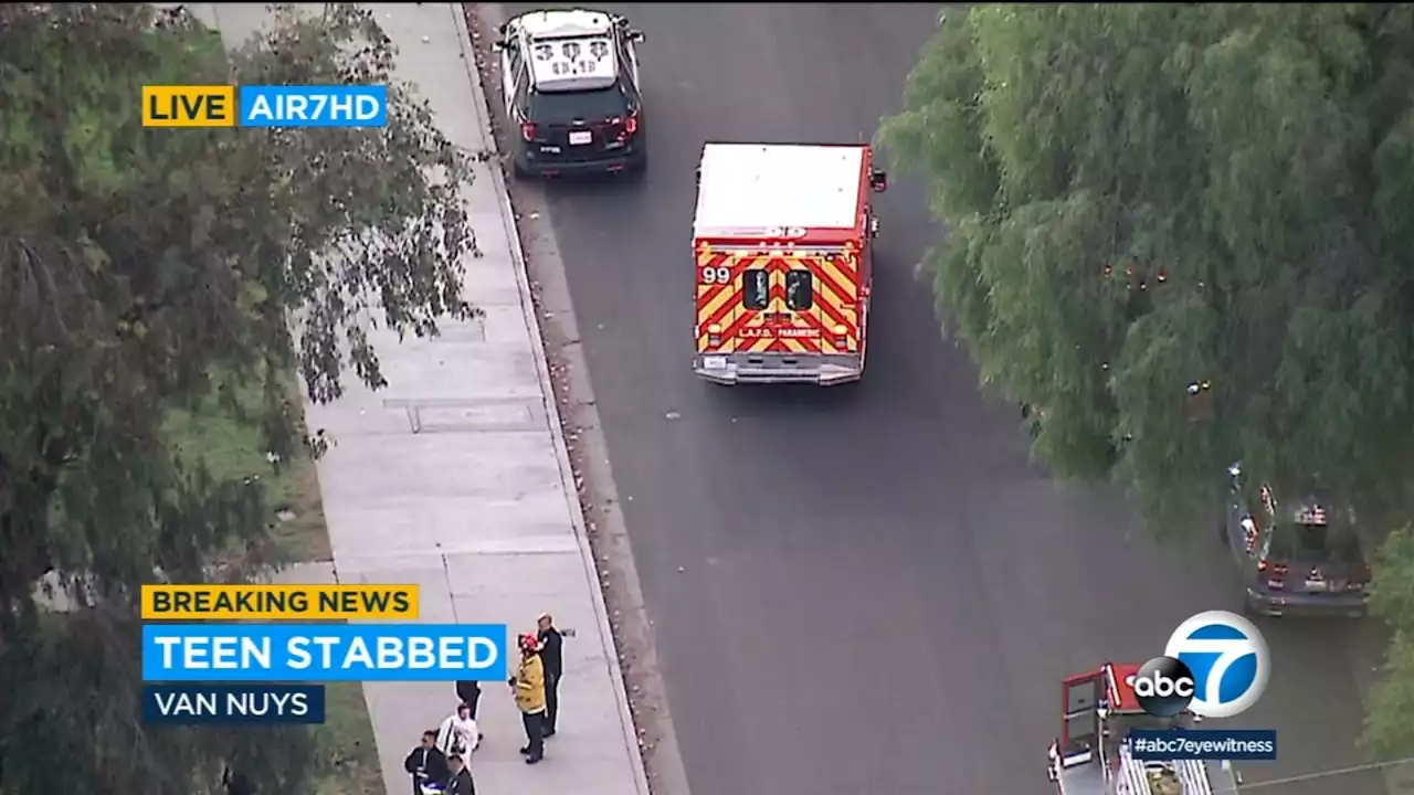 Teen stabbed in upper body near Van Nuys High School, police say