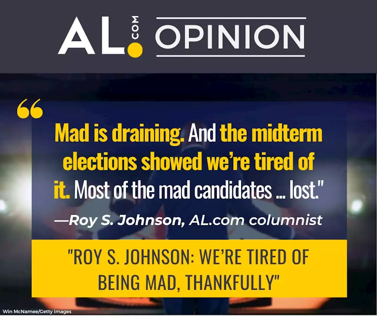 Roy S. Johnson: We’re tired of being mad, thankfully