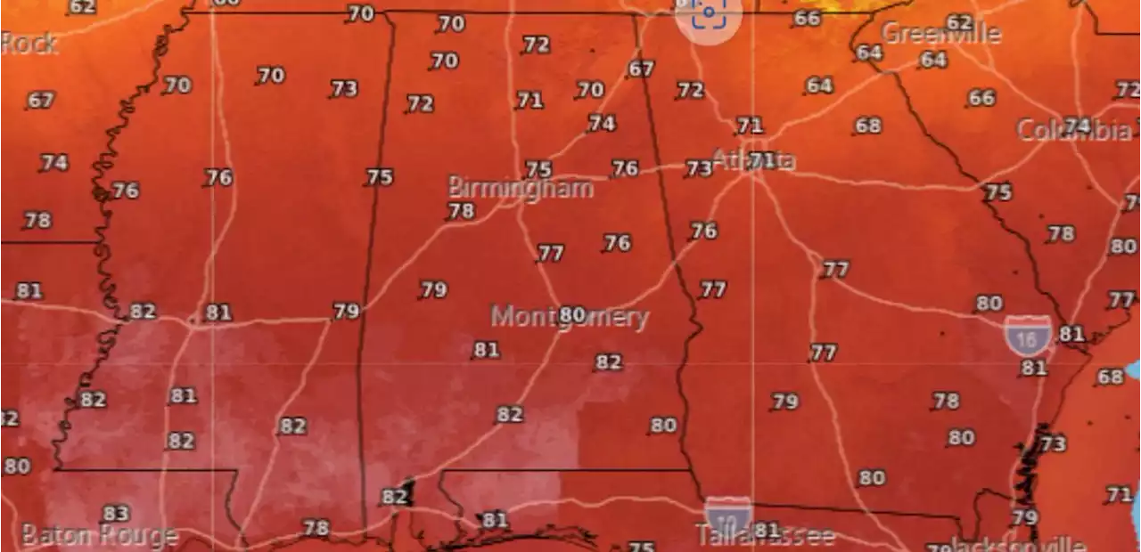 Any record temperatures possible in Alabama this week?