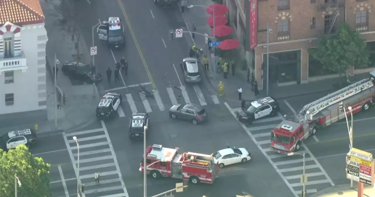 Pursuit suspect nabbed in Koreatown after bicyclist, vehicles struck