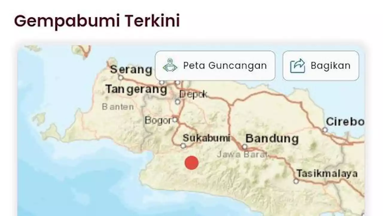 Dalam 2 Jam, Sukabumi dan Cianjur Diguncang Gempa