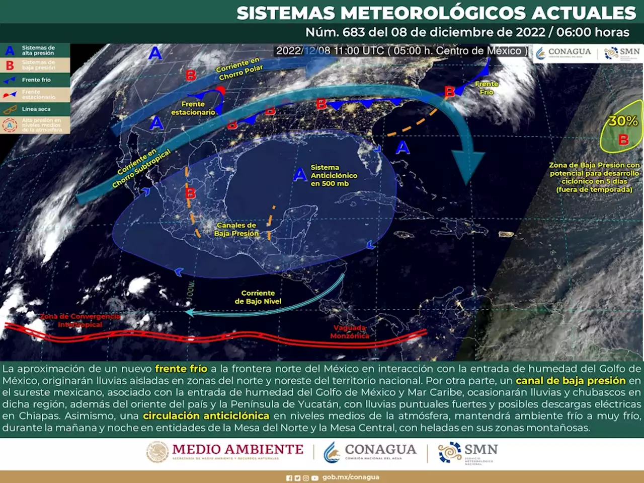 Alerta SMN por frío en zonas del norte y centro del país